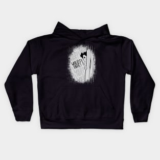 Scared behind curtain Kids Hoodie